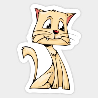 Funny Tired Cat Sticker
